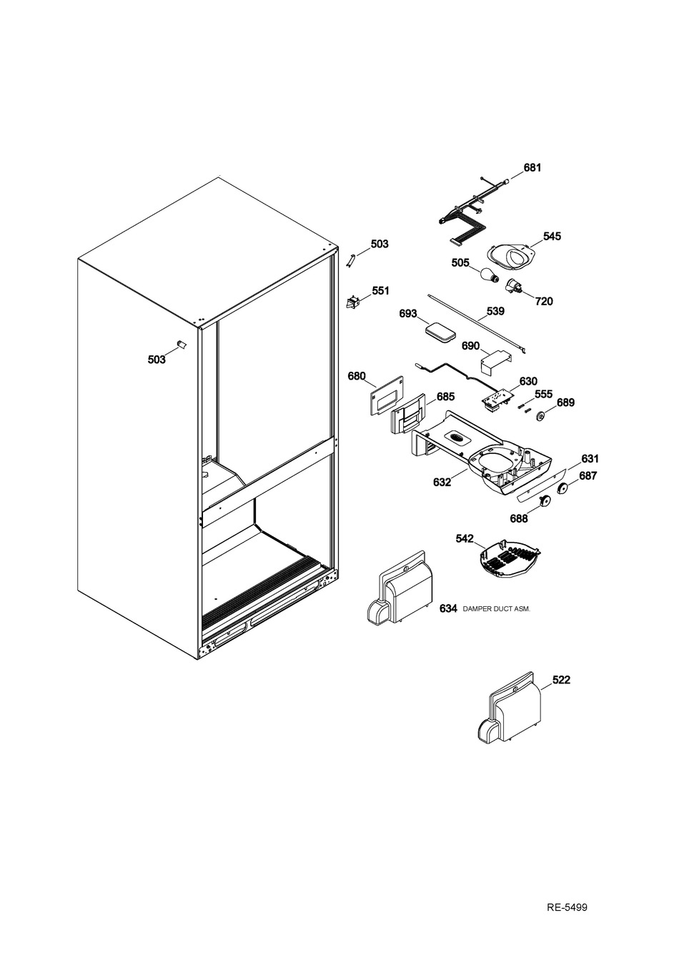 Ff Functional Parts Diagram and Parts List for PCB940DF2WW  General Electric Range