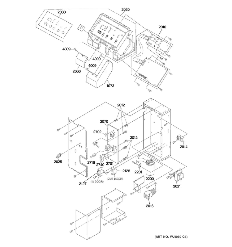 Control Parts Diagram and Parts List for AZ41E09DABW5  General Electric Air Conditioner