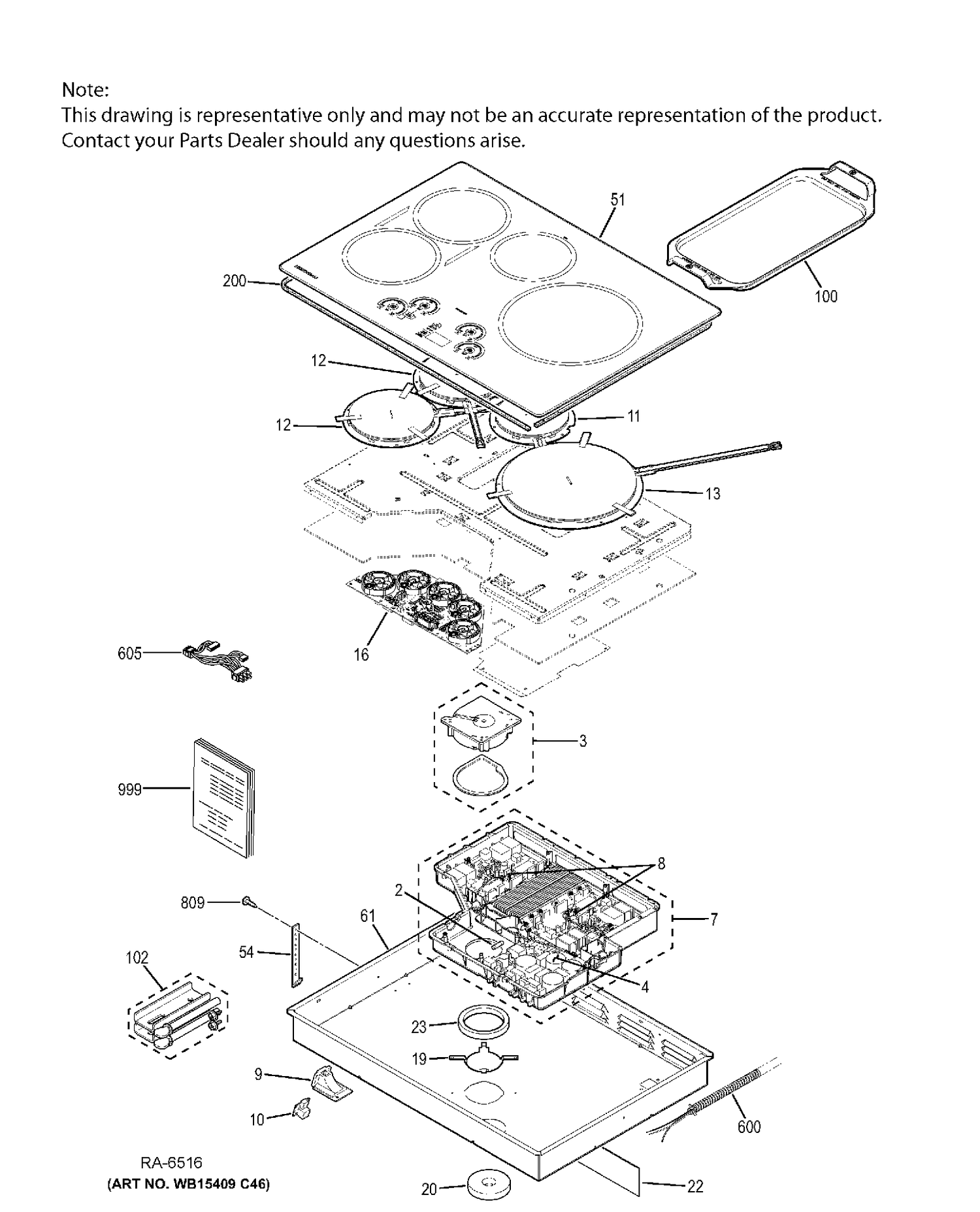 CONTROL PANEL & COOKTOP Diagram and Parts List for ZHU30RSJ2SS  General Electric Range