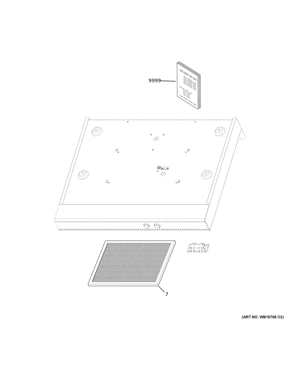 Range Hood Diagram and Parts List for JNXR22SP1SS  General Electric Range