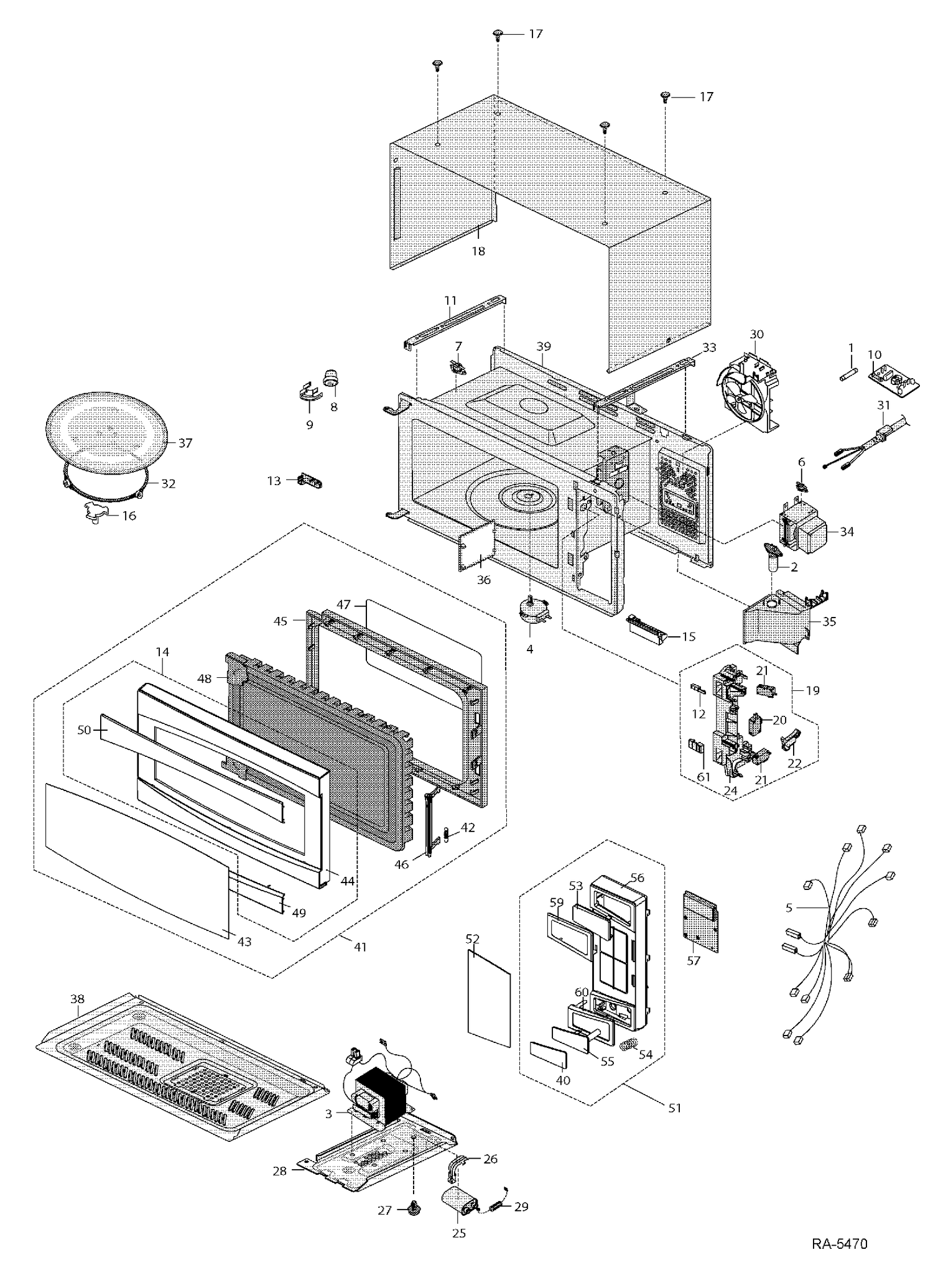 MICROWAVE Diagram and Parts List for PEM31SMC02  General Electric Microwave