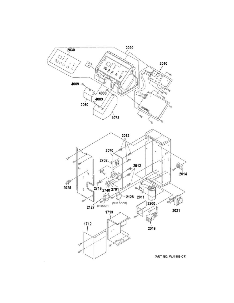 Control Parts Diagram and Parts List for AZ41E09EABW5  General Electric Air Conditioner