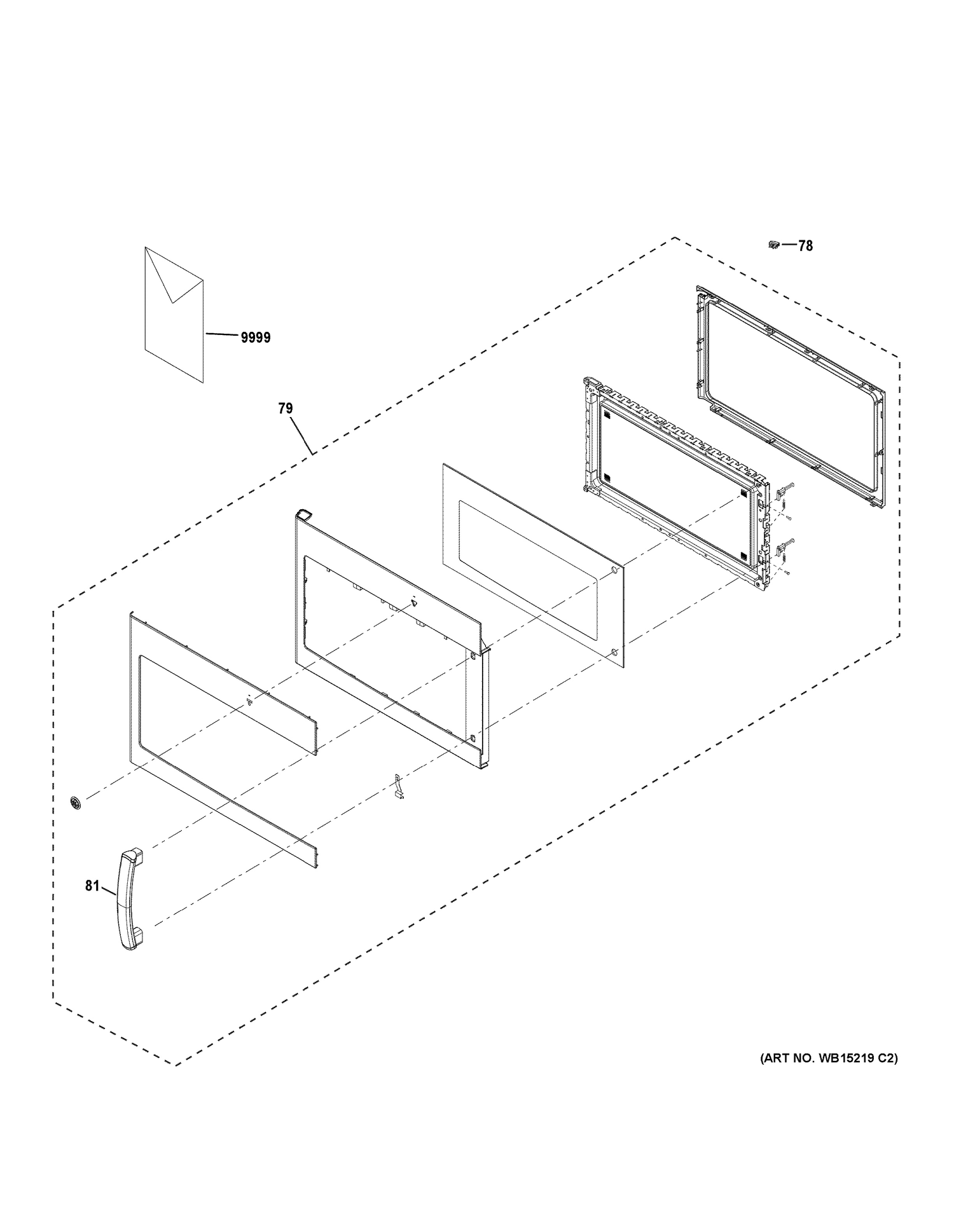 DOOR PARTS Diagram and Parts List for JVM6172SK2SS  General Electric Range