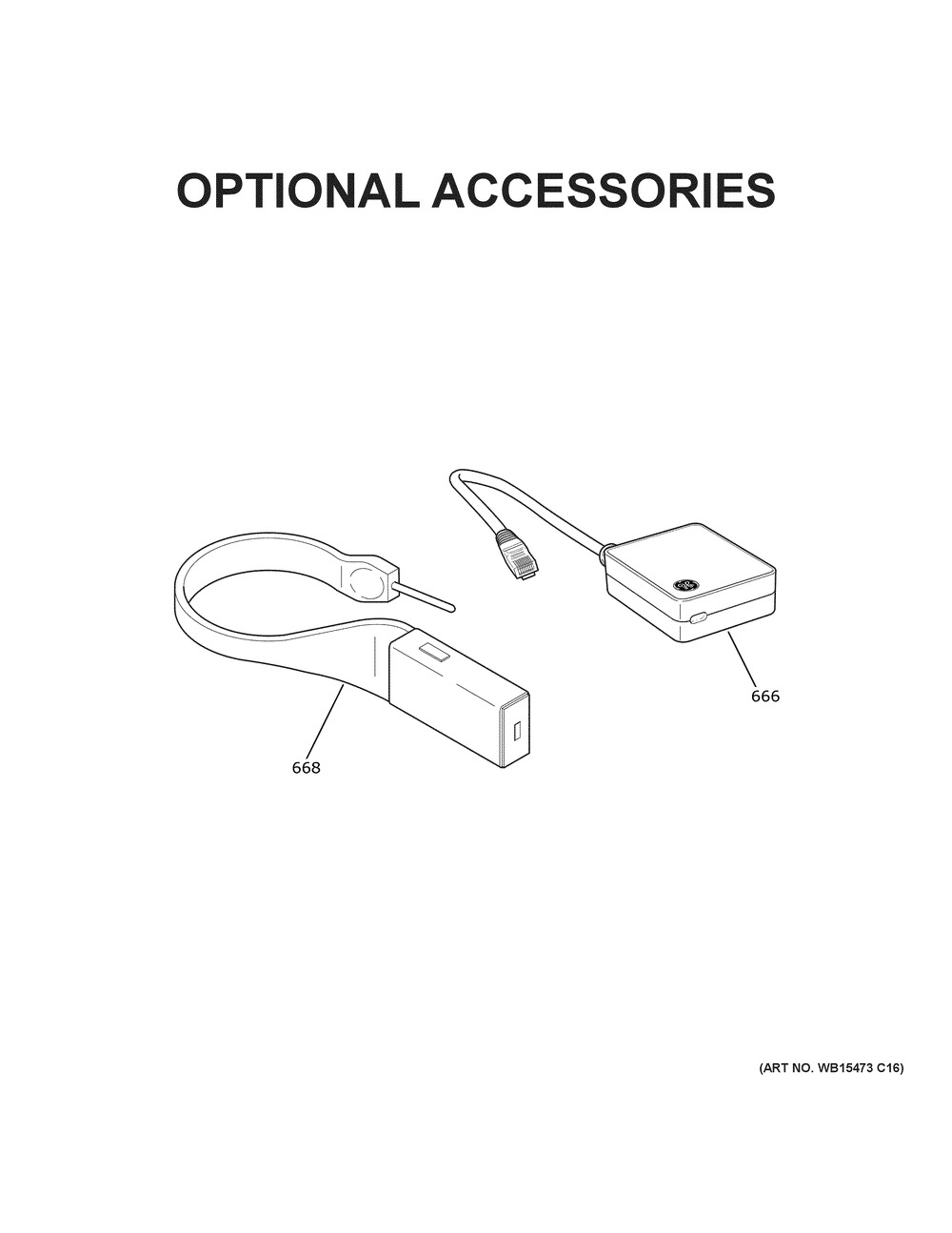 Optional Accessories Diagram and Parts List for CHS900P2M7S1  General Electric Range