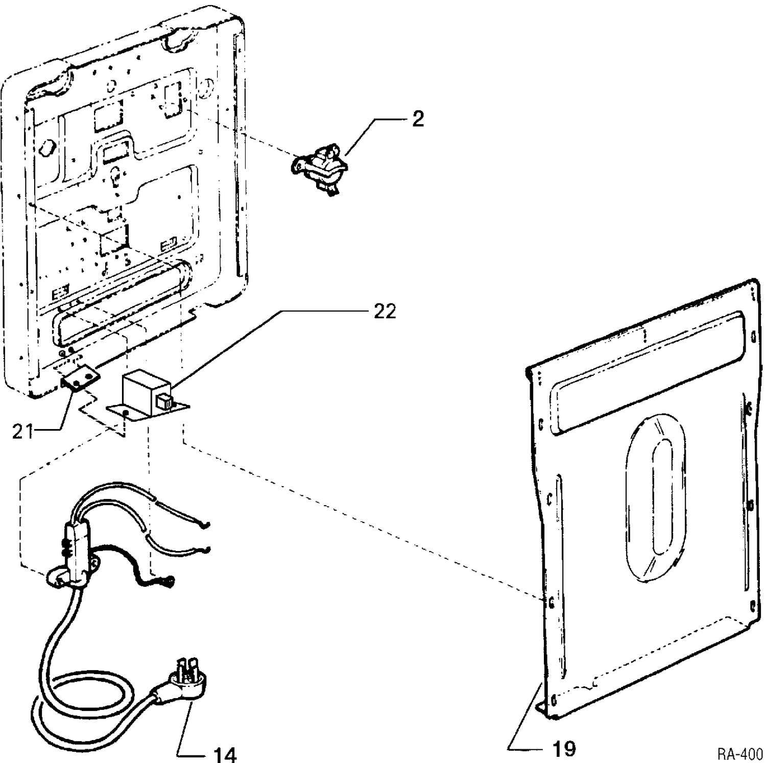 CHASSIS Diagram and Parts List for 12450-1  General Electric Range