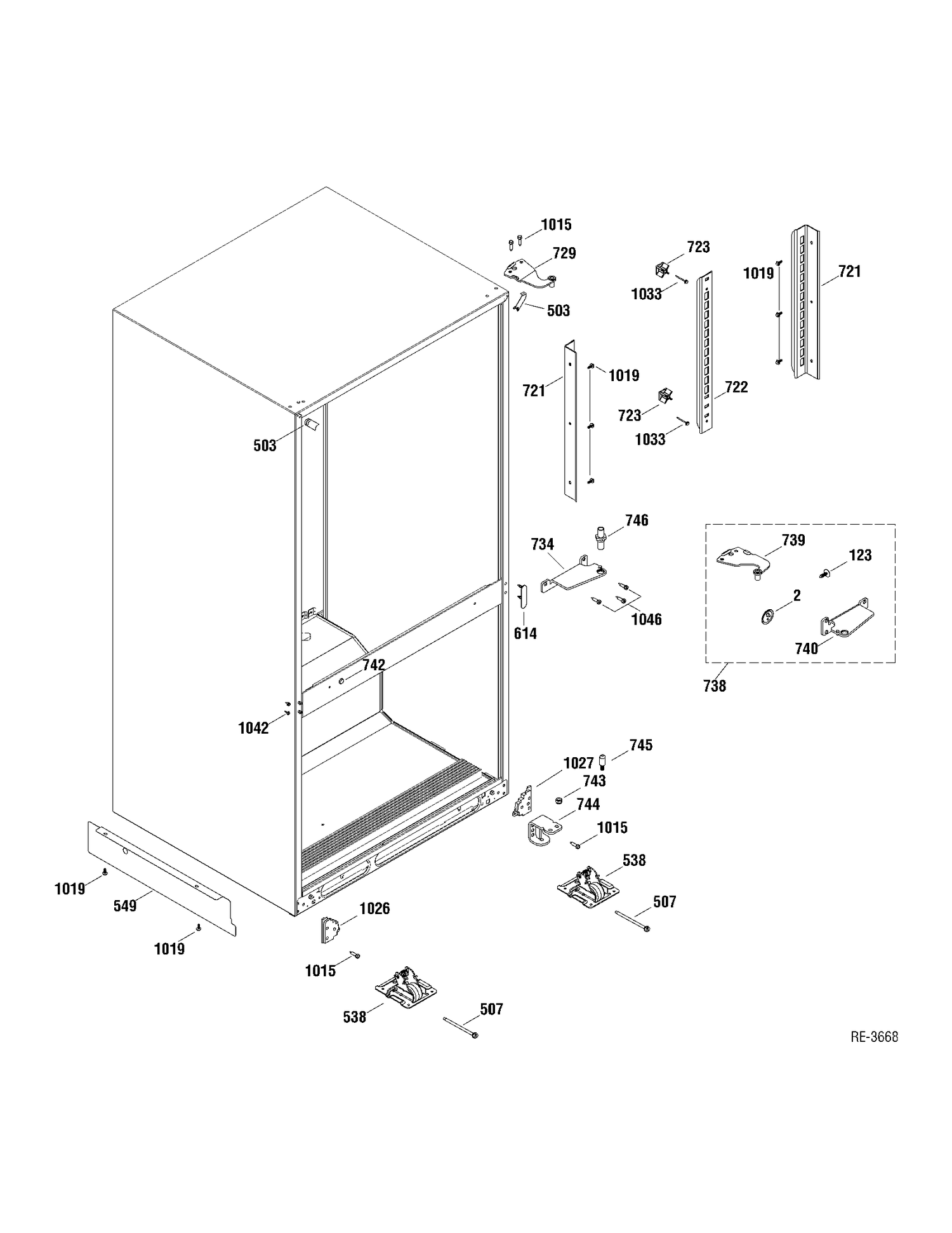 MISCELANEOUS PARTS Diagram and Parts List for GBRC0FAYARWW  General Electric Refrigerator