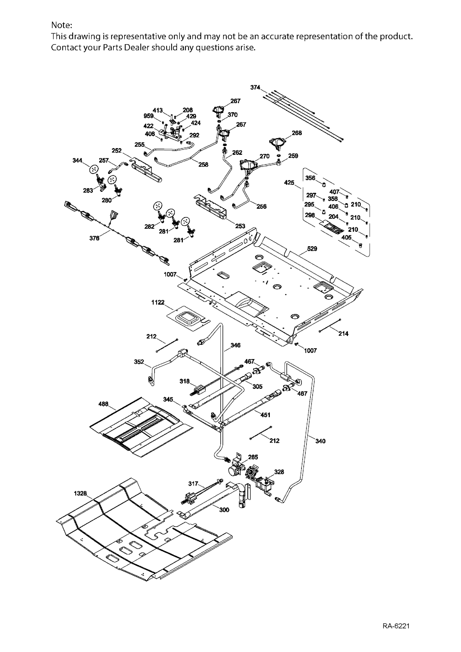 GAS BURNER PARTS Diagram and Parts List for PCGS920EEJ1ES  General Electric Range