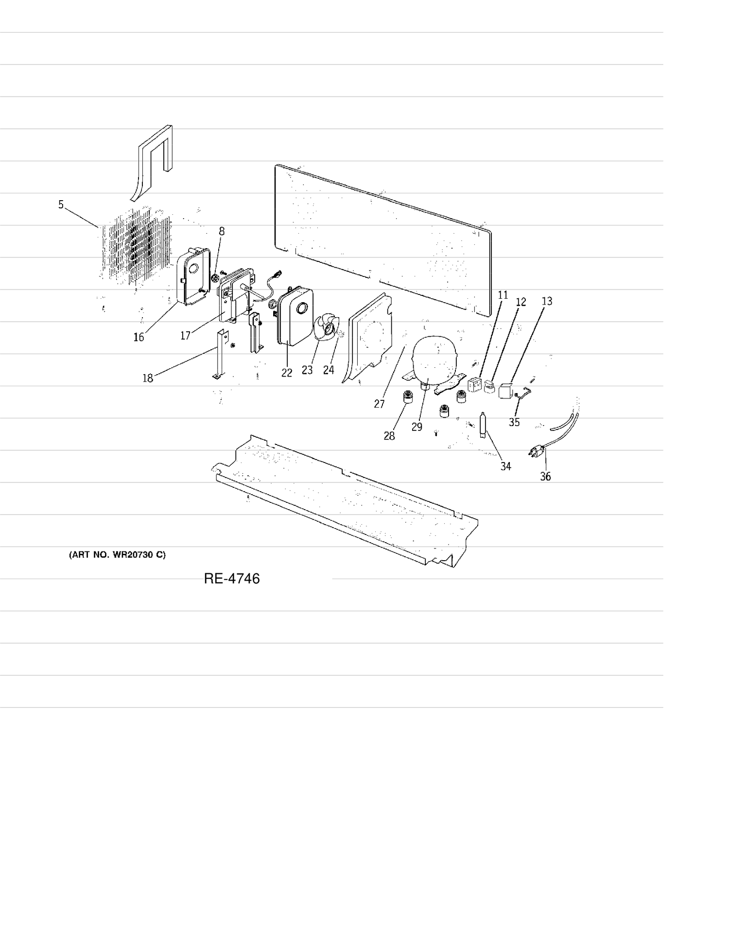 UNIT PARTS Diagram and Parts List for GMR06AAPCWW  General Electric Refrigerator