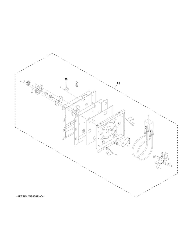 Convection Fan Diagram and Parts List for PVM9179EK1ES  General Electric Microwave