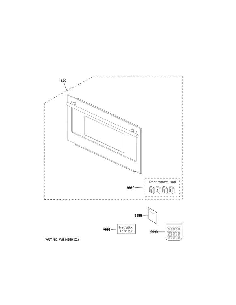 Door Parts Diagram and Parts List for ZSC2201J2SS  General Electric Microwave