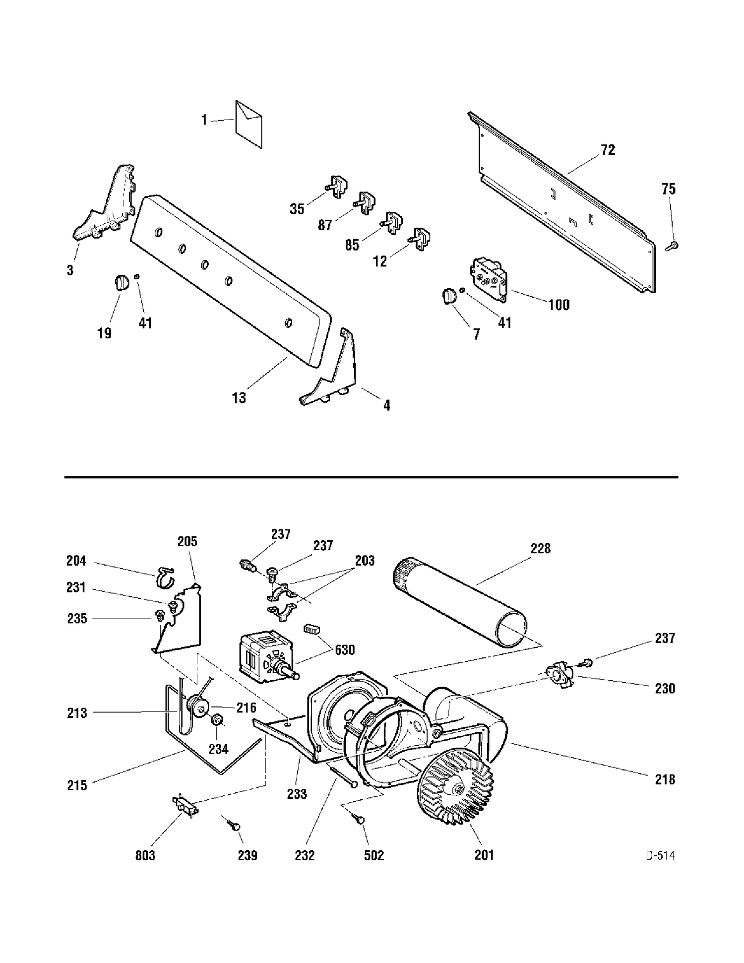 CONTROLS & DRIVE Diagram and Parts List for PDSR483GH2WW  General Electric Dryer