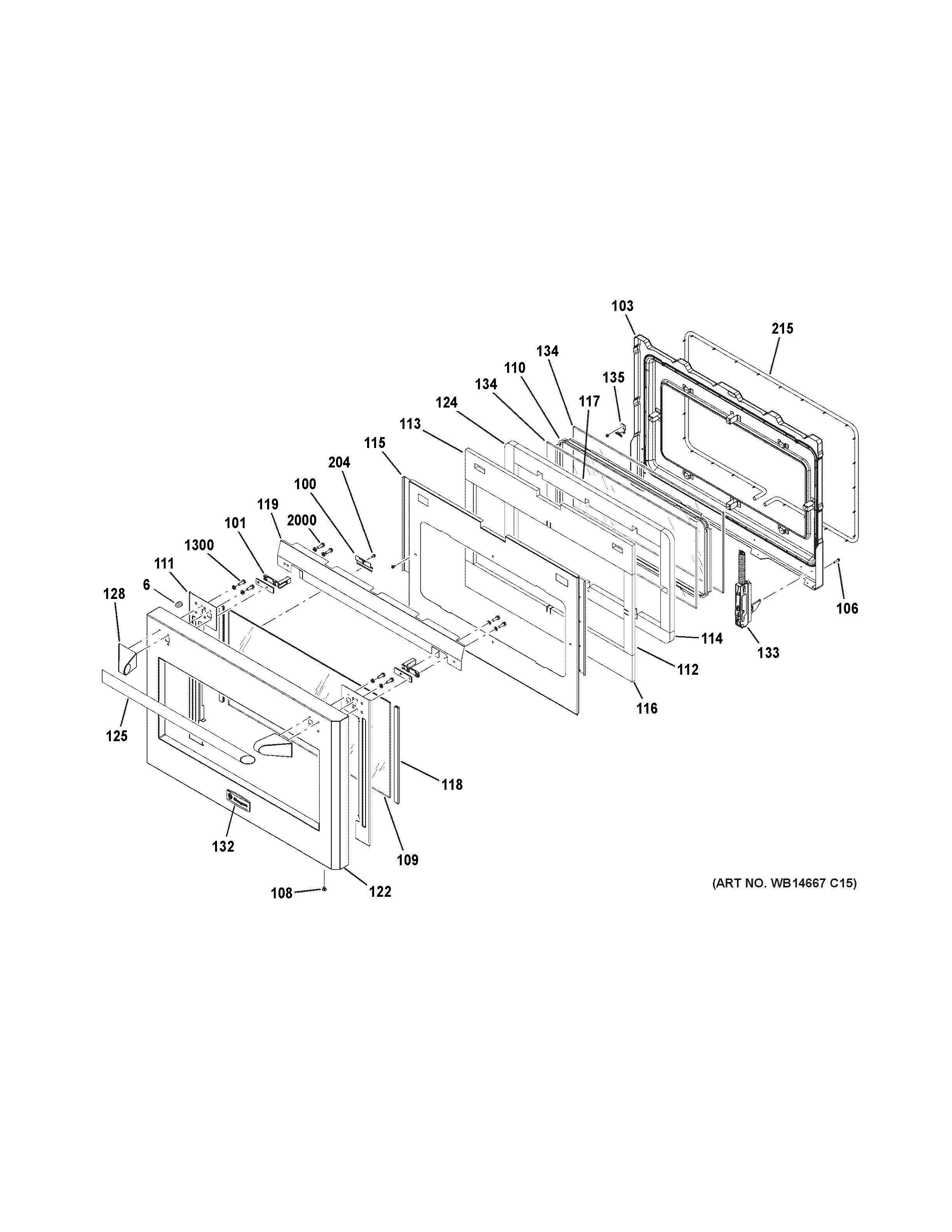 DOOR Diagram and Parts List for ZDP366NP7SS  General Electric Range