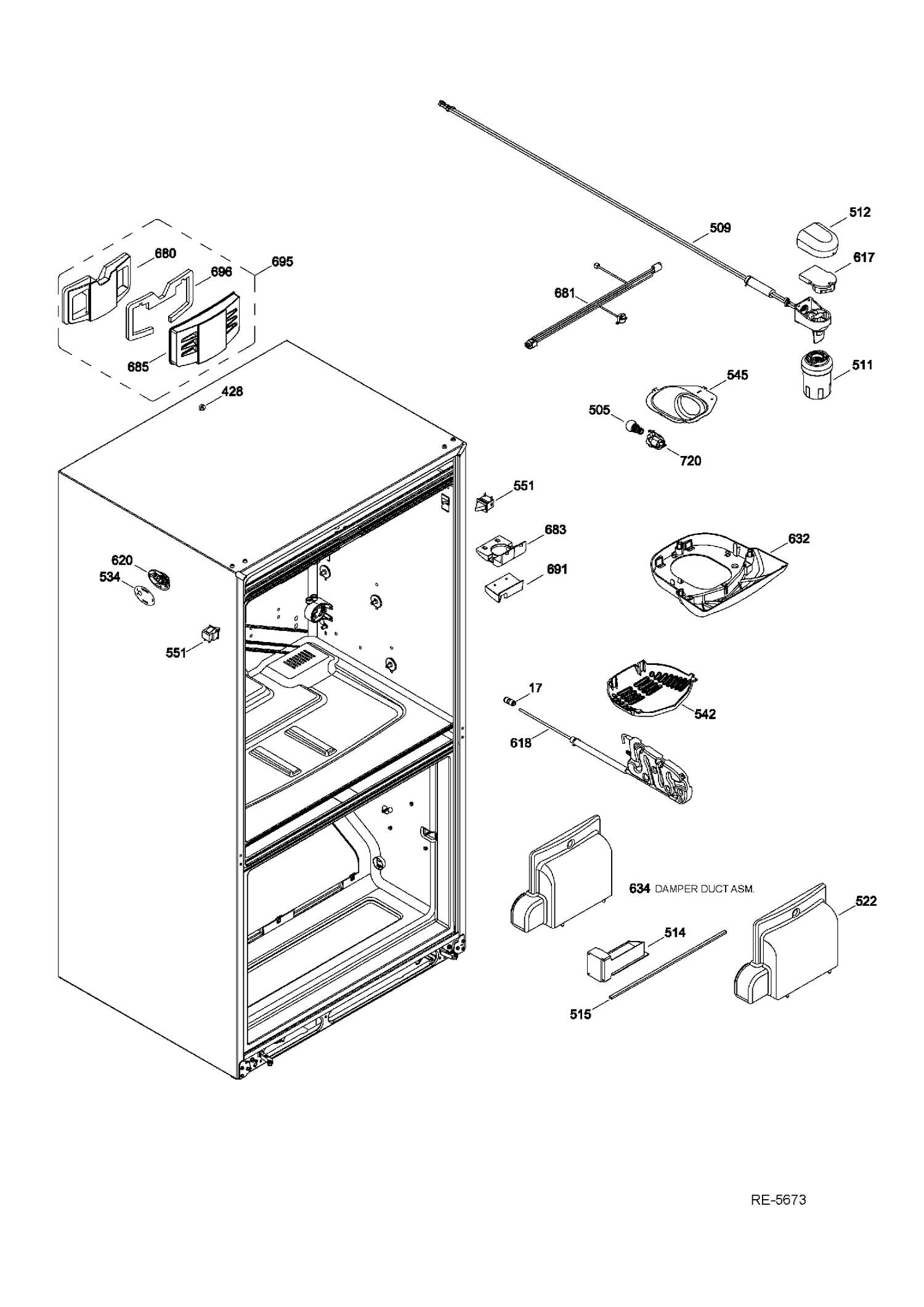 FF FUNCTIONAL PARTS Diagram and Parts List for PNR22MSEAFES  General Electric Refrigerator