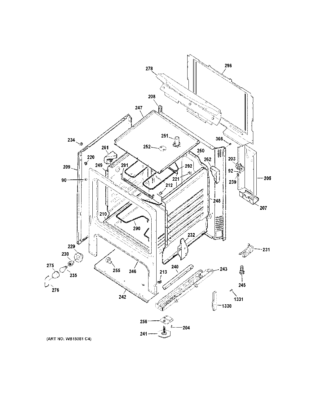 Body parts Diagram and Parts List for JBS160DM3BB  General Electric Range