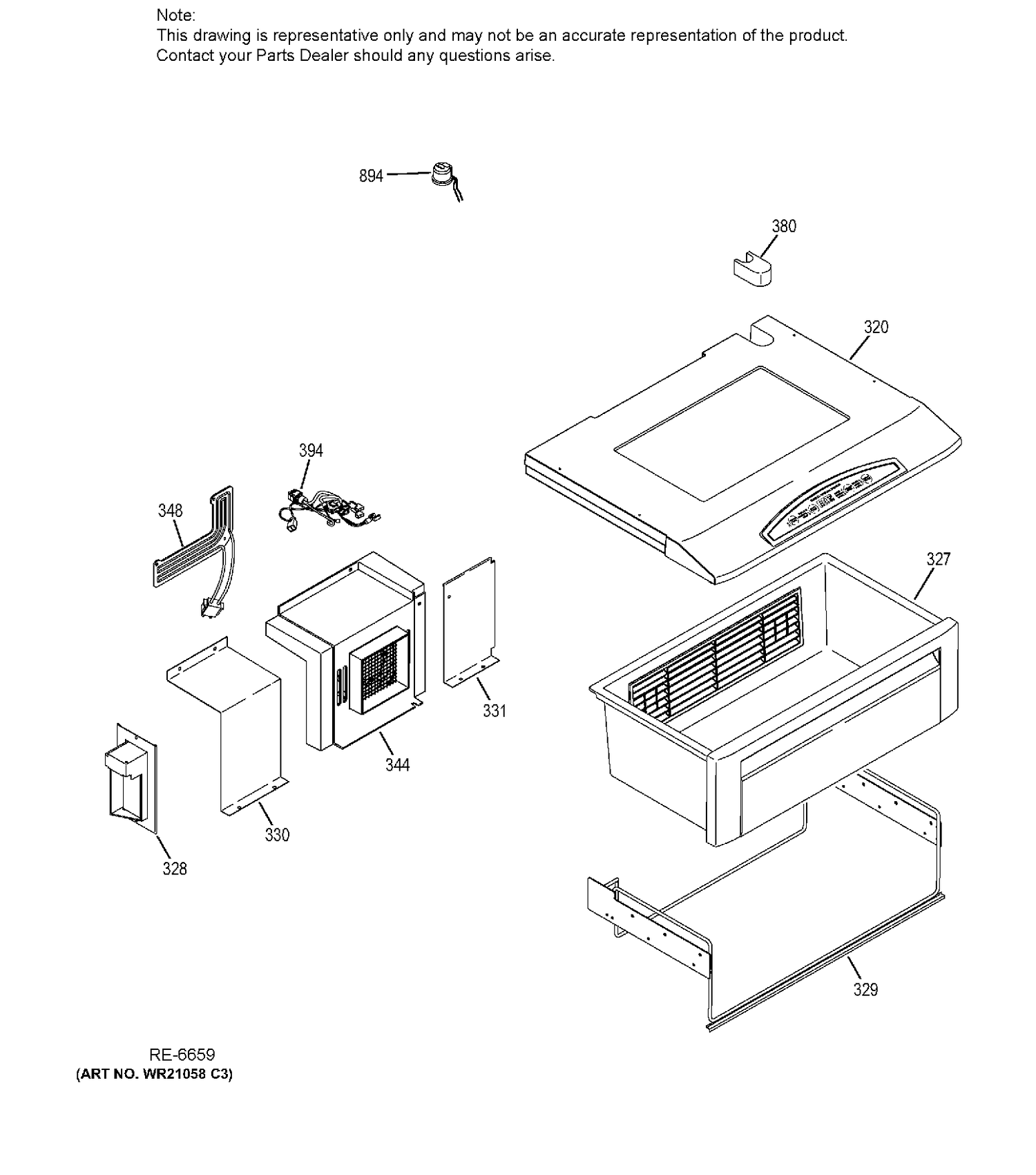 QUICK CHILL Diagram and Parts List for ZISB360DKB  General Electric Refrigerator