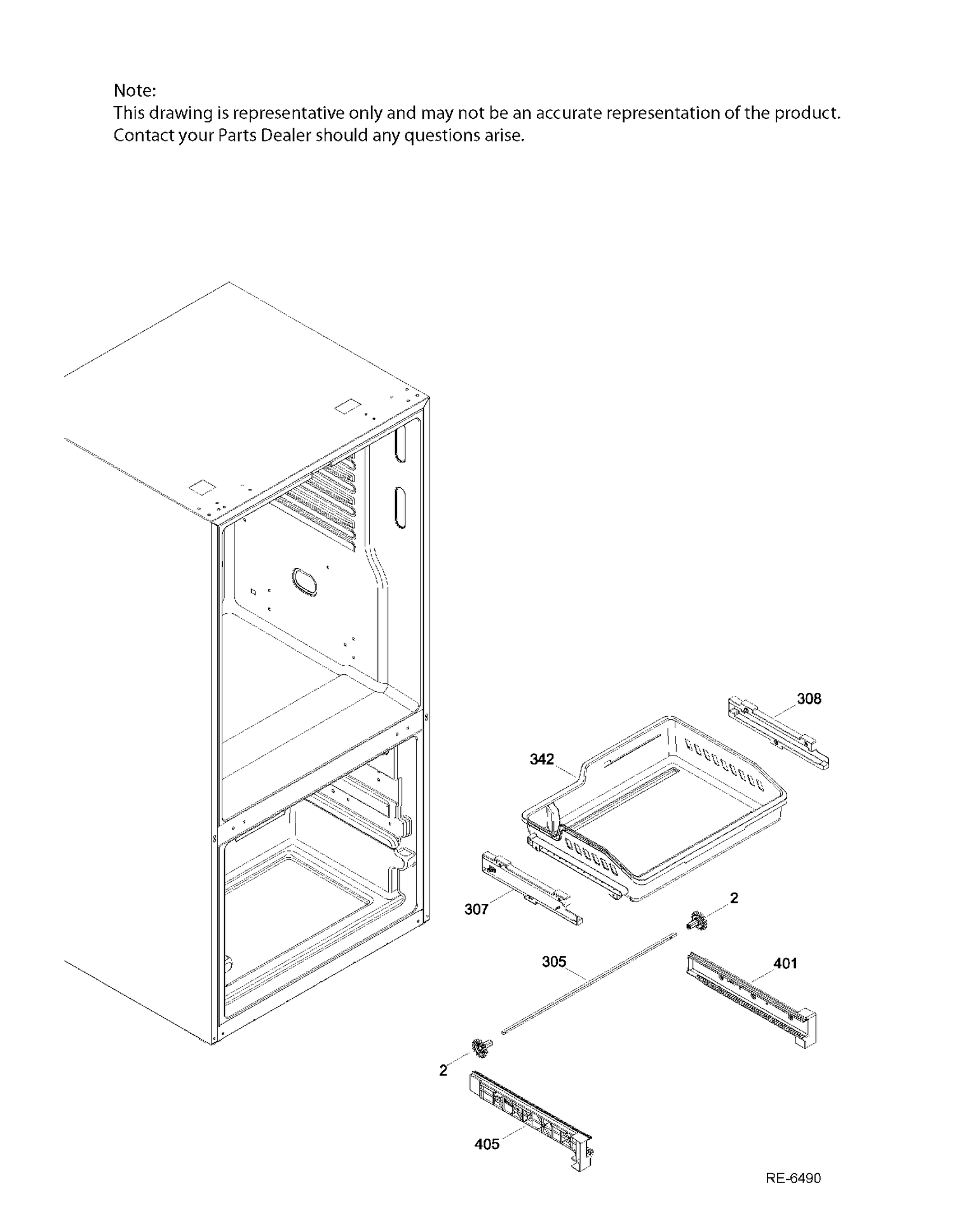 FZ SECTIONS BASKETS Diagram and Parts List for PFE24JMKAKES  General Electric Refrigerator