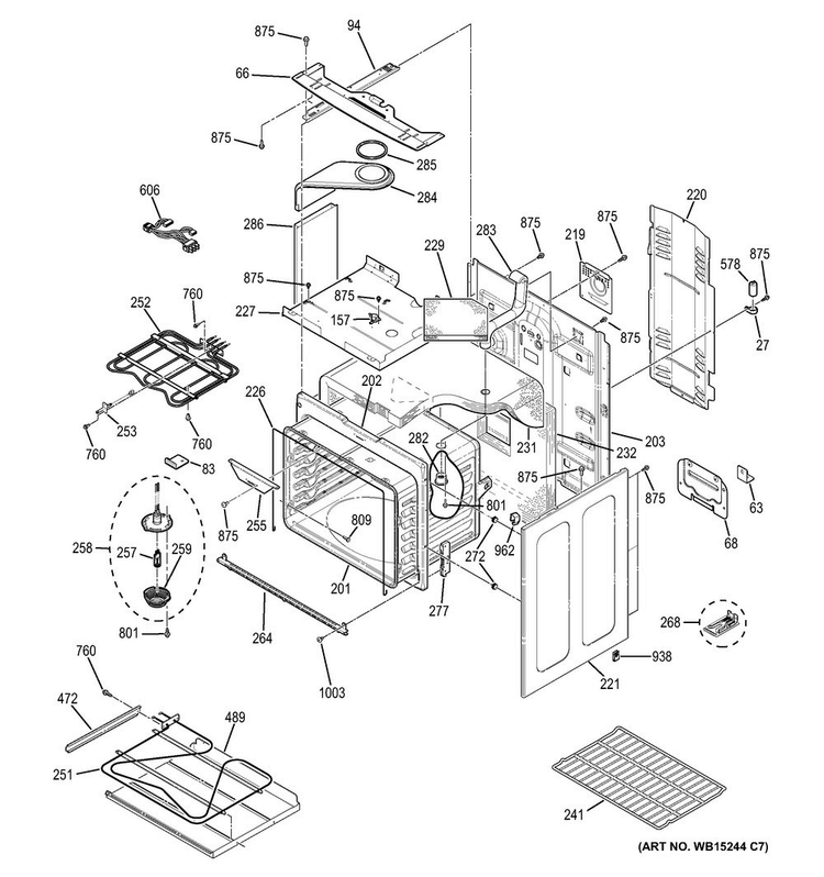 Body Parts Diagram and Parts List for PHB920SJ2SS  General Electric Range