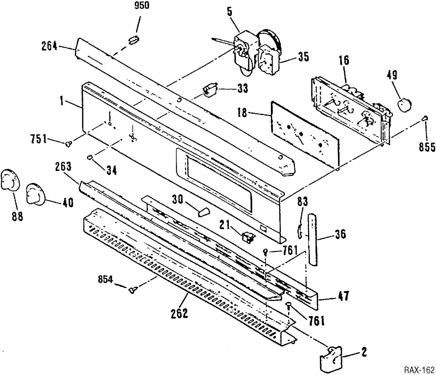 CONTROL PANEL Diagram and Parts List for JCKS05GR-3  General Electric Range
