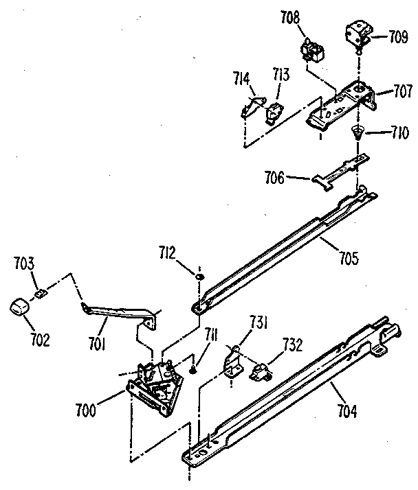 Latch mechanism Diagram and Parts List for 3639878911KS  Kenmore Range