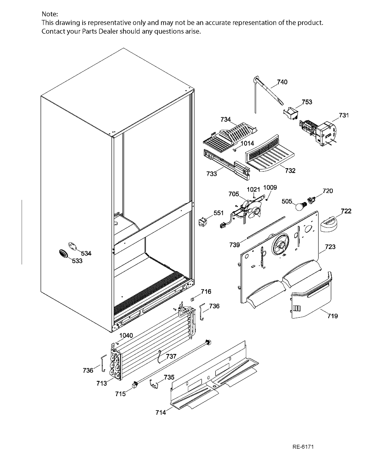 FZ FUNCTIONAL PARTS Diagram and Parts List for PNR22LGEBFWW  General Electric Refrigerator