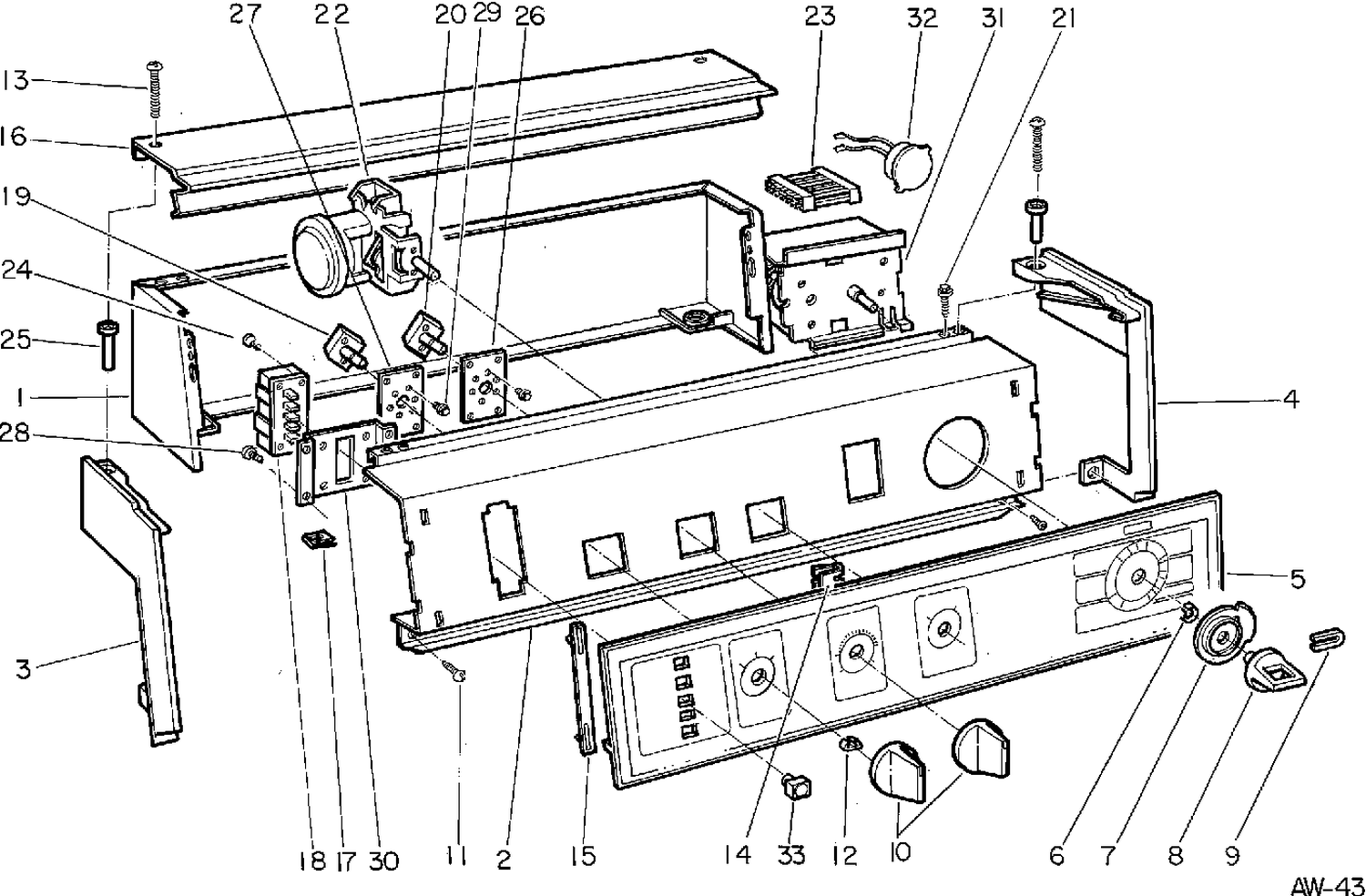 CONTROL GROUP Diagram and Parts List for 52190116  General Electric Washer