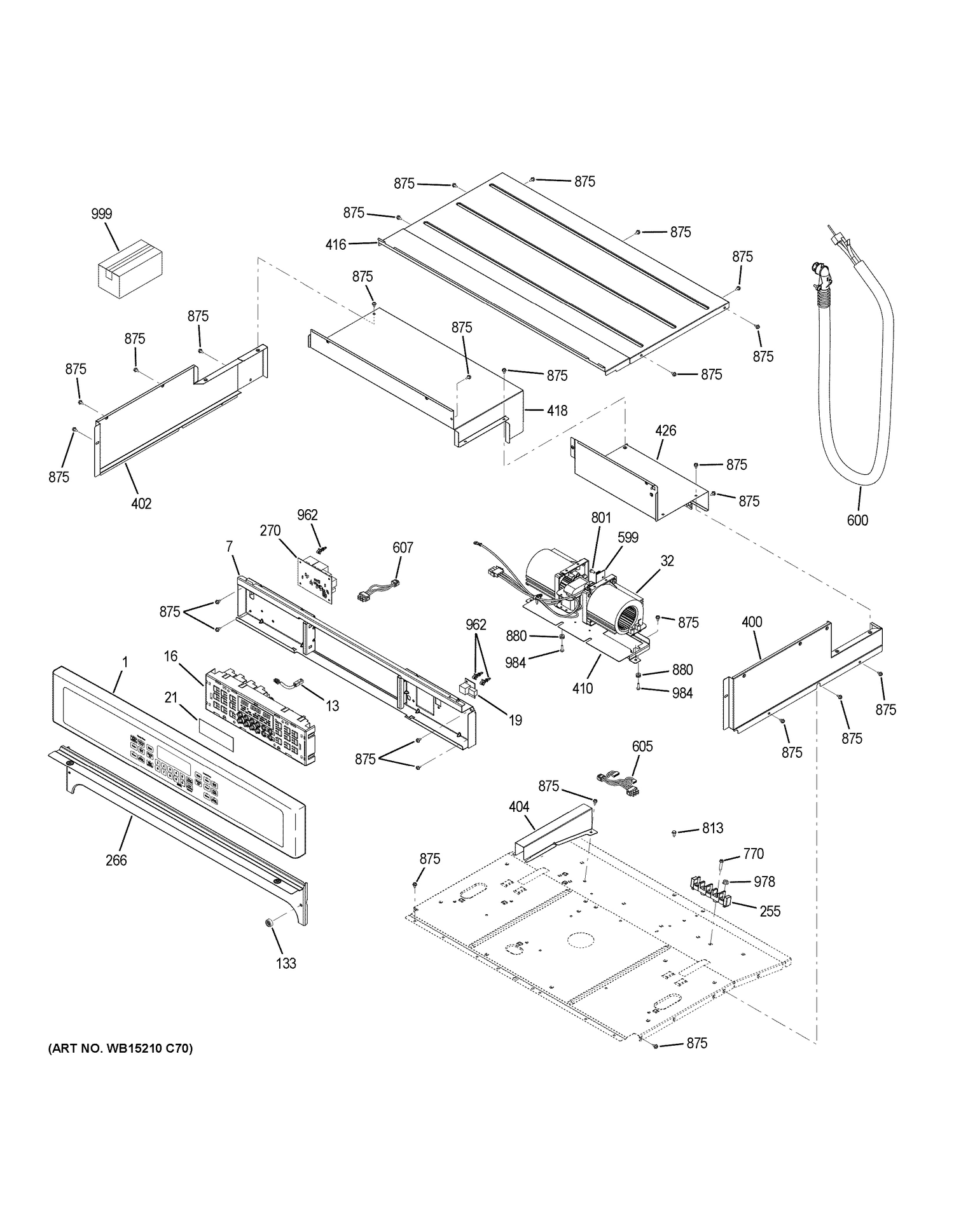 CONTROL PANEL Diagram and Parts List for JT5500EJ5ES  General Electric Wall Oven
