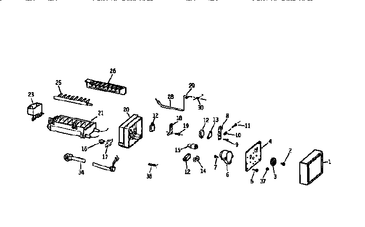 Icemaker Diagram and Parts List for TFX24PRAXBB  General Electric Refrigerator
