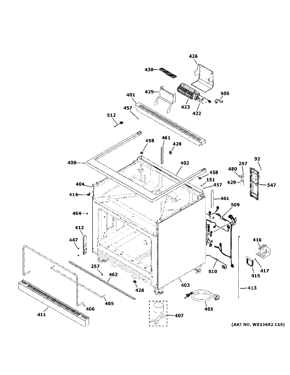 Body Parts Diagram and Parts List for CGY366P2T1S1  General Electric Range