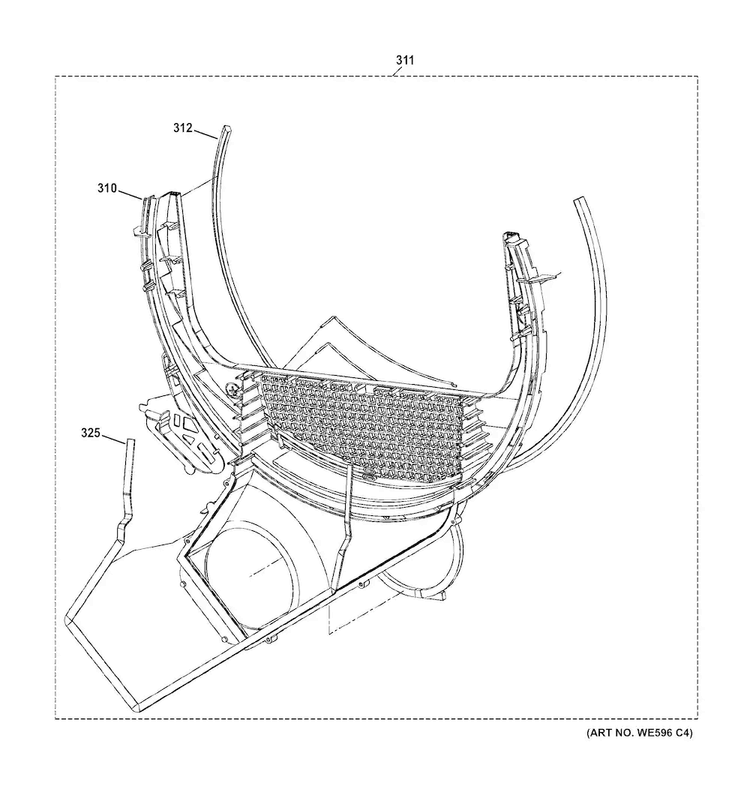 Water System Diagram and Parts List for HTX24GASK0WW  Hotpoint Dryer
