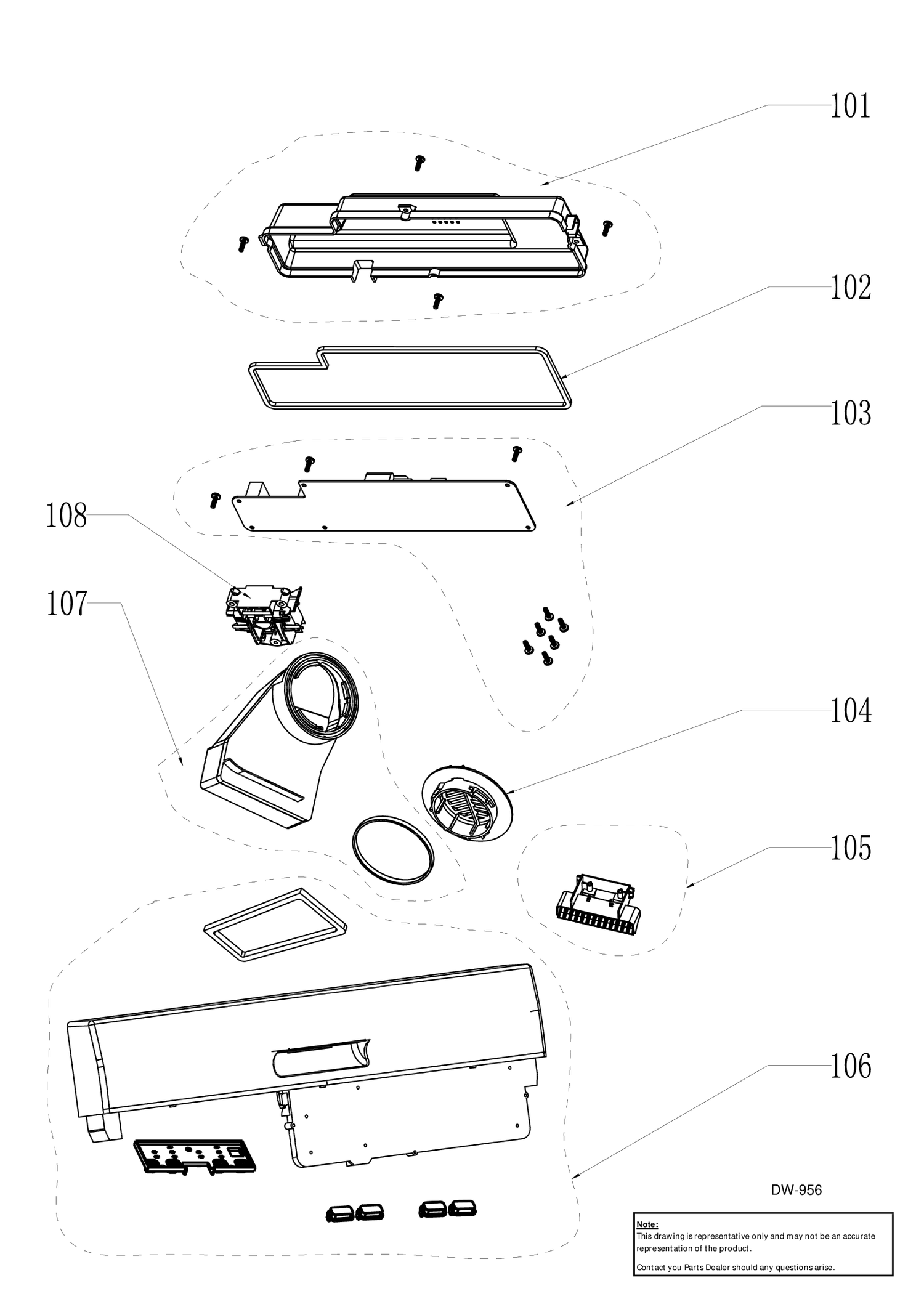 CONSOLE ASM Diagram and Parts List for GDF630SGF0BB  General Electric Dishwasher