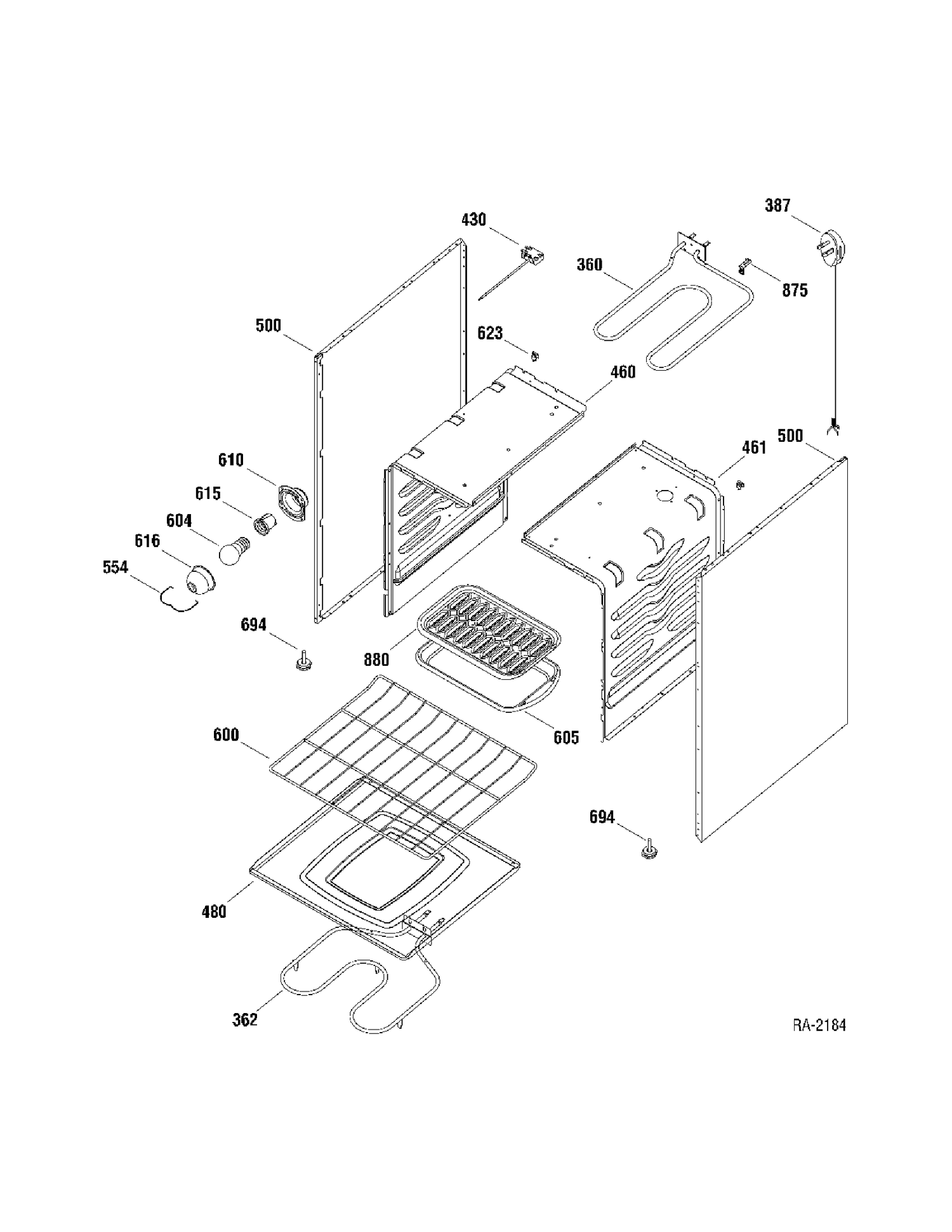BODY PARTS Diagram and Parts List for JCAS730L1WW  General Electric Range
