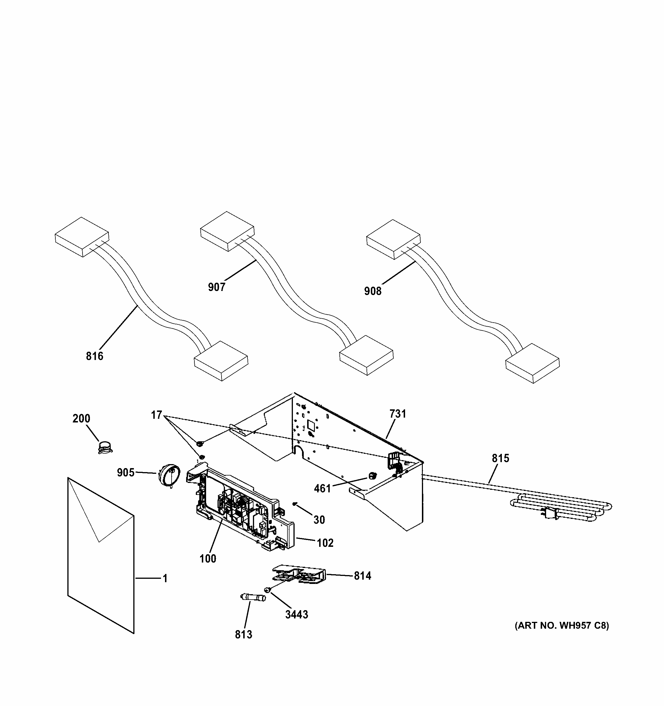 Controls Diagram and Parts List for 36371542310  Kenmore Washer Dryer Combo