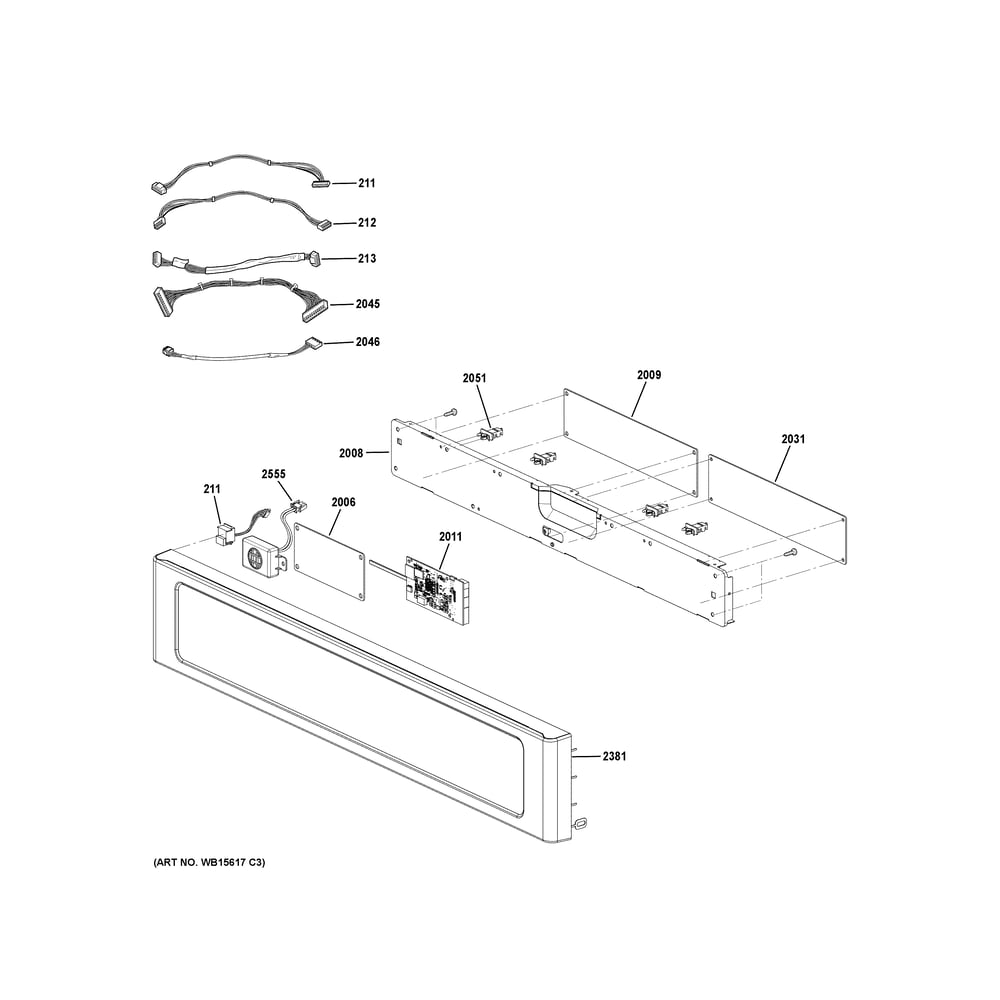Control Parts Diagram and Parts List for CSB913P2V1S1  General Electric Microwave