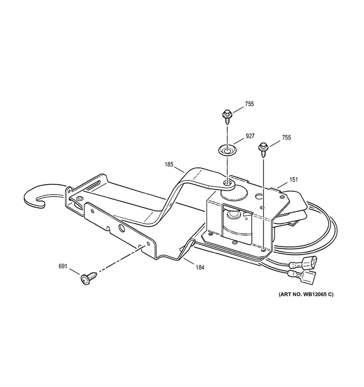 Door Lock Diagram and Parts List for JRP28BJ2BB  General Electric Wall Oven