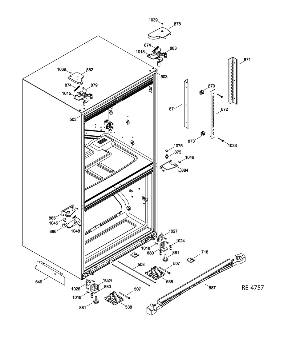 Hinge Parts Diagram and Parts List for MBR12DGH1WW  General Electric Range