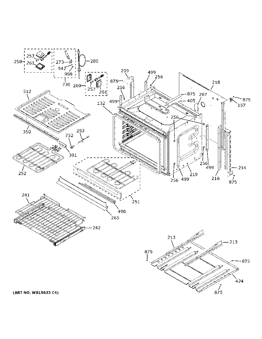 Lower Oven Diagram and Parts List for PTD9000SN2SS  General Electric Wall Oven