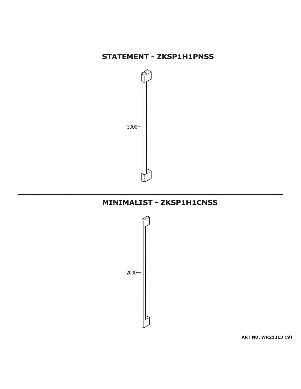 Monogram Customization Diagram and Parts List for ZIFS360NNBLH  General Electric Freezer