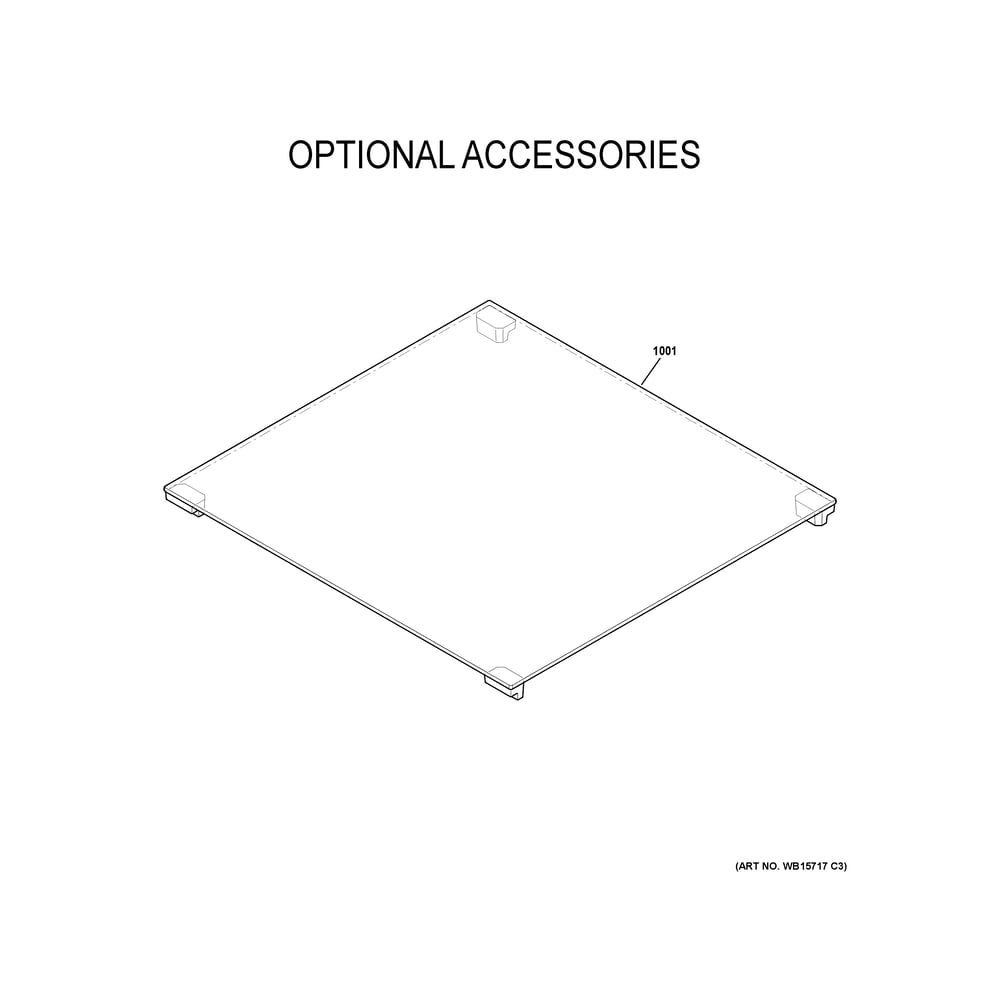 Optional Accessories Diagram and Parts List for PLS624RT2SS  General Electric Range