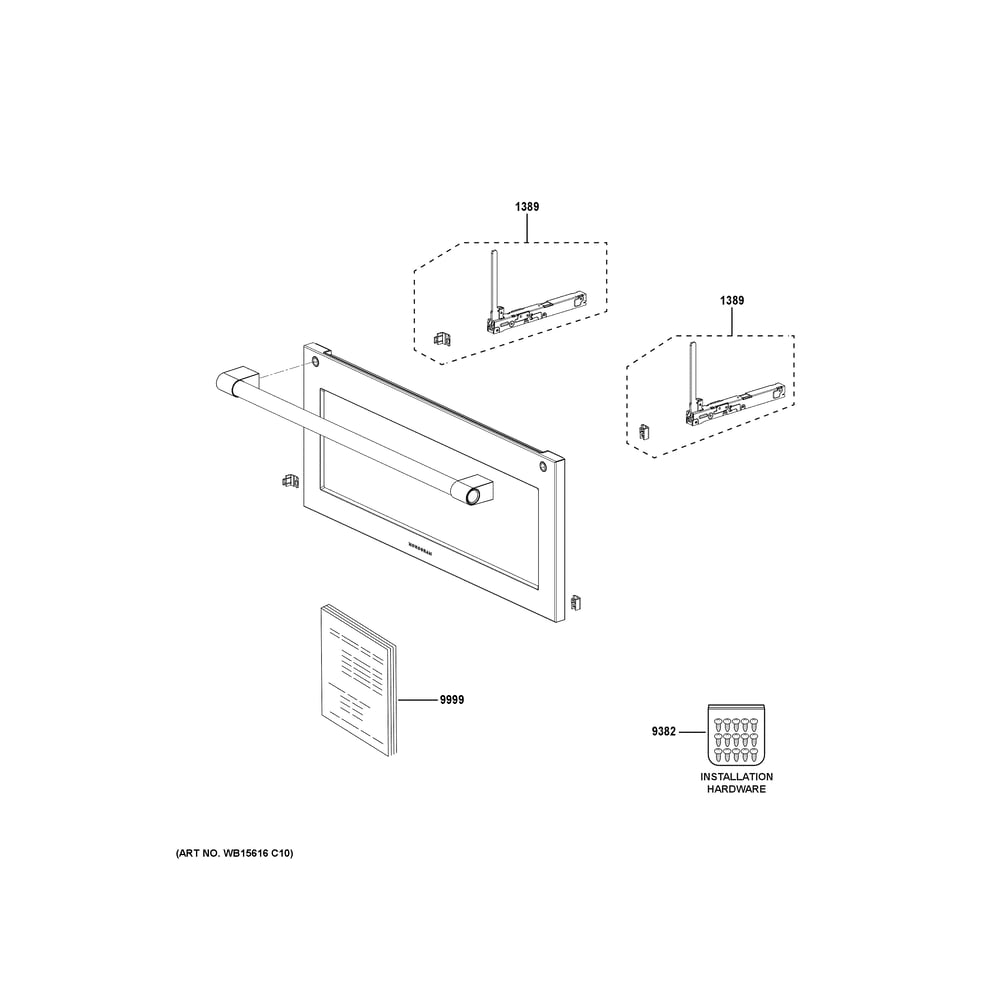 Door Parts 1 Diagram and Parts List for ZSB9122V1SS  General Electric Microwave