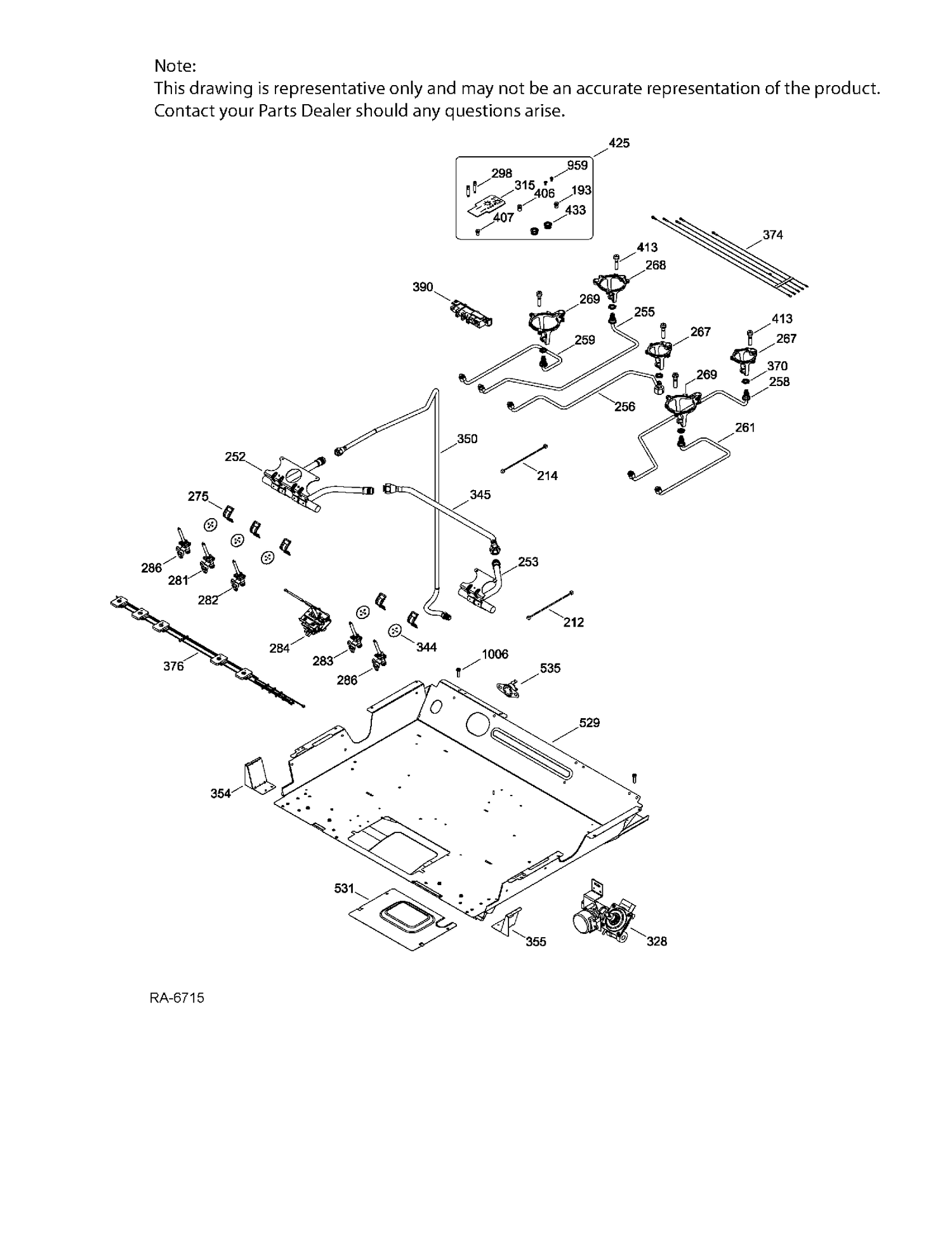 GAS & BURNER PARTS Diagram and Parts List for PC2S910SEF4SS  General Electric Range