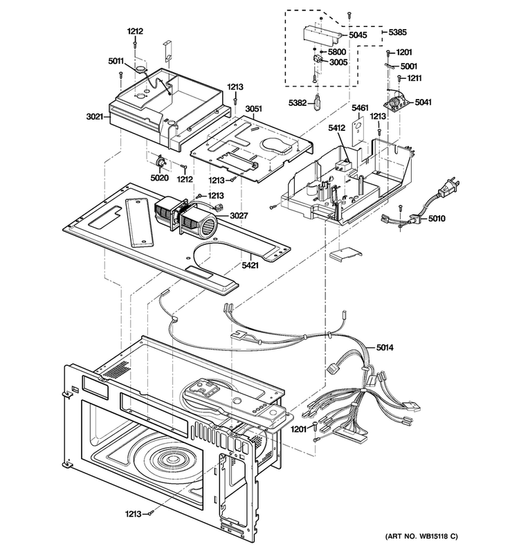 Interior Parts Diagram and Parts List for CVM1790XS1SL  General Electric Microwave