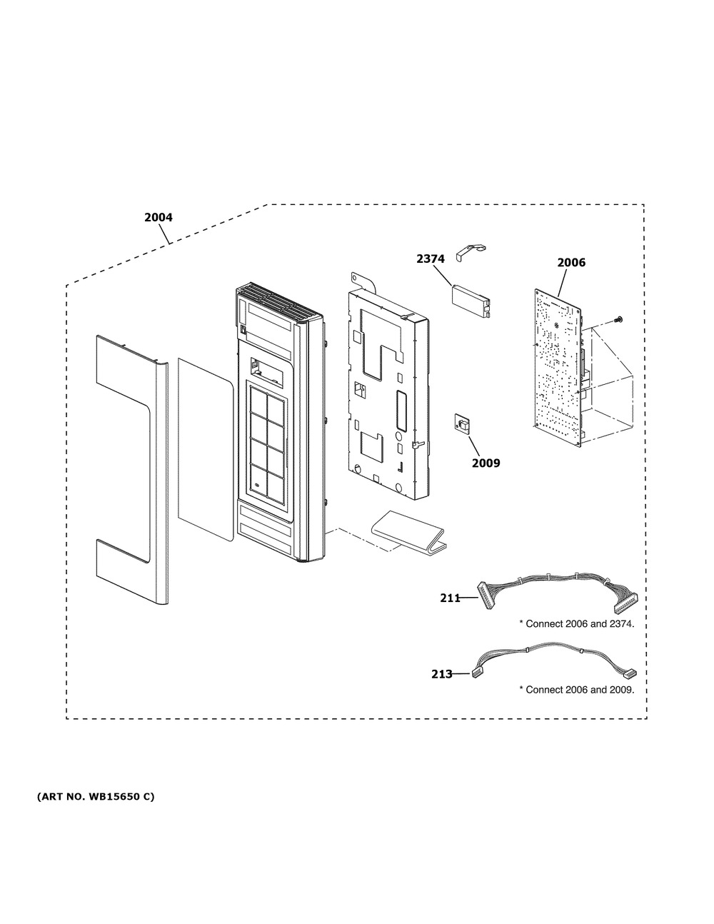 Control Parts Diagram and Parts List for JVM6172SK6SS  General Electric Wall Oven