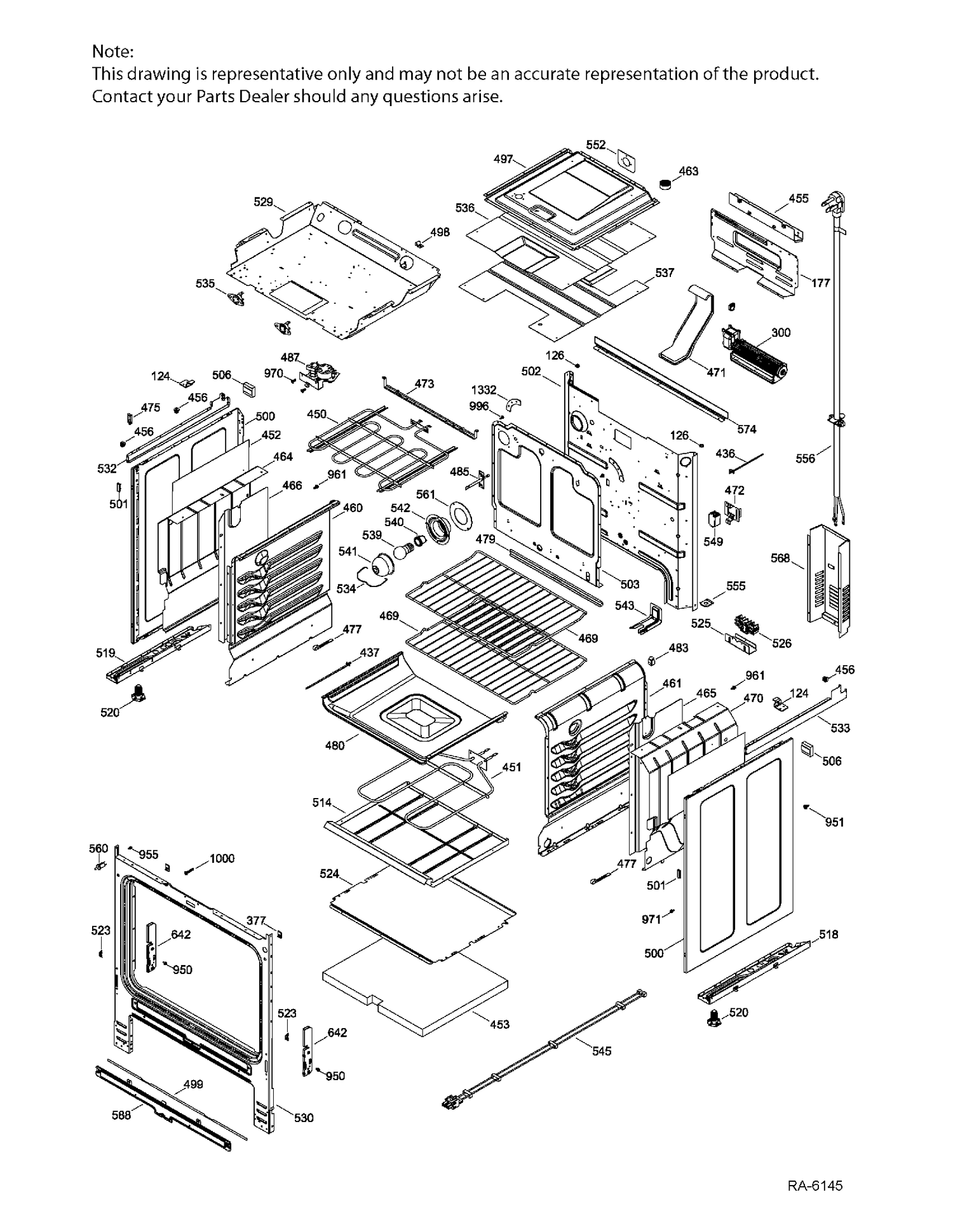 BODY PARTS Diagram and Parts List for JCS630SF2SS  General Electric Range