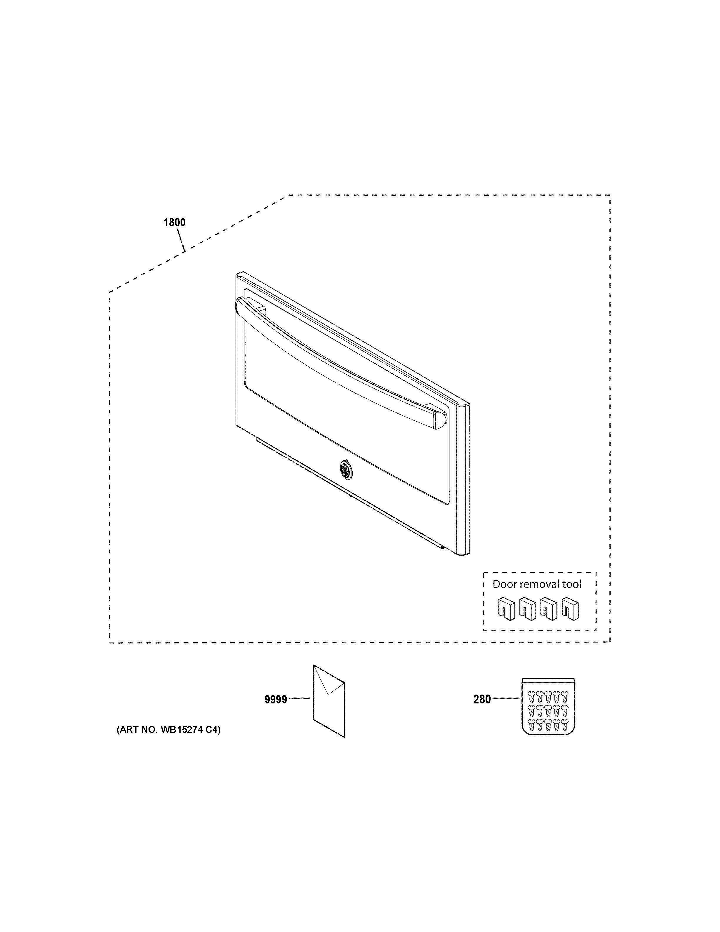 DOOR PARTS Diagram and Parts List for PSB9240EF2ES  General Electric Range