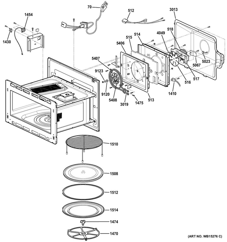 Interior Parts Diagram and Parts List for PSB9120SF2SS  General Electric Microwave