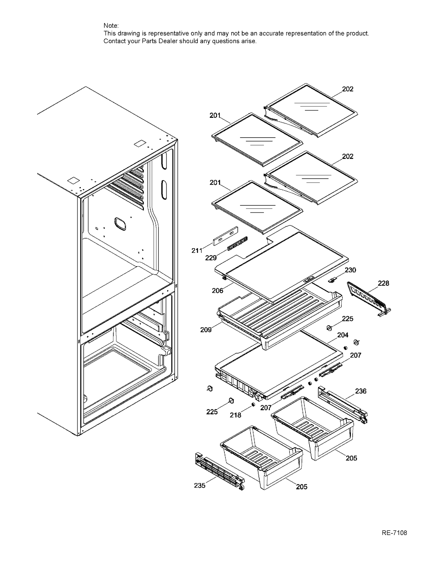 FRESH FOOD SHELVES FF Diagram and Parts List for PFE24JMKBKES  General Electric Refrigerator