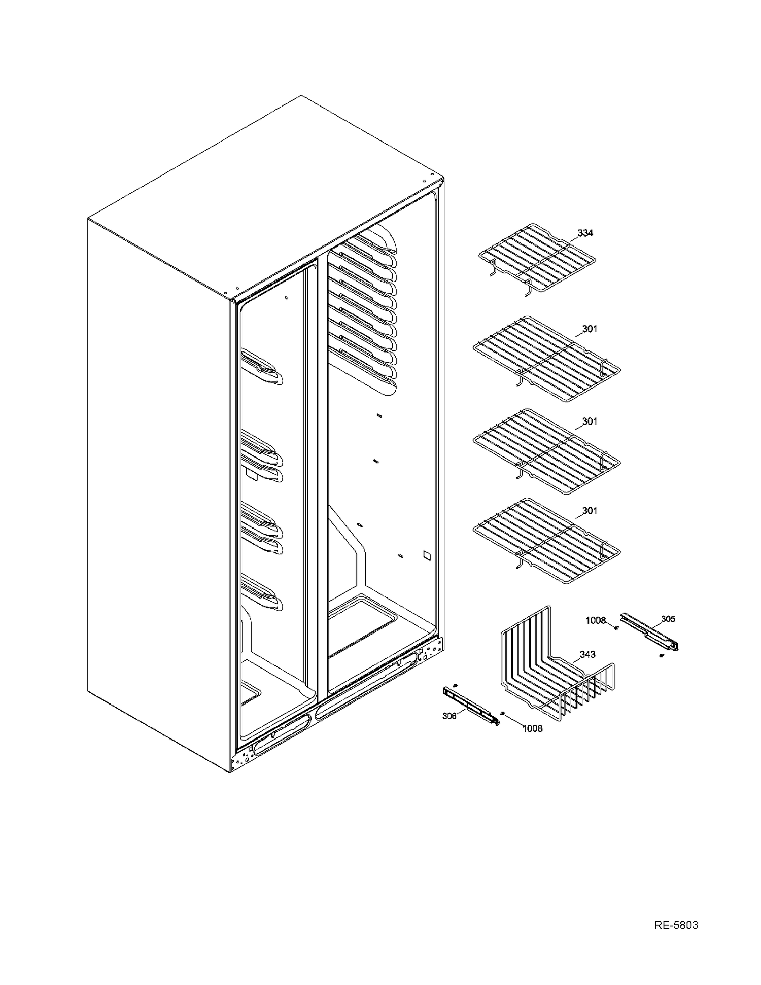 FZ BASKETS Diagram and Parts List for GSR23KSTESS  General Electric Refrigerator
