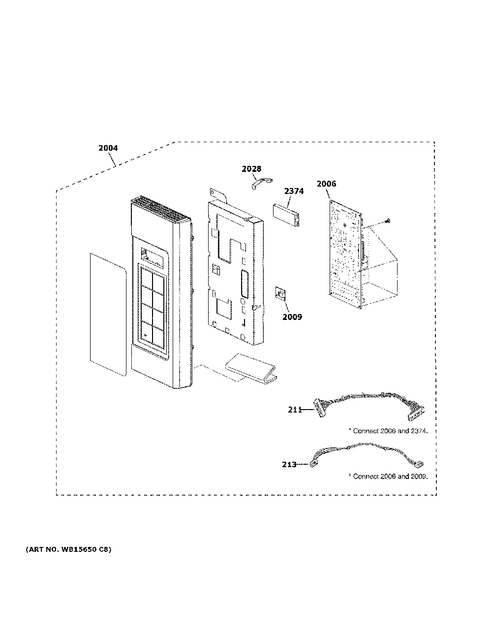 Control Parts Diagram and Parts List for CVM519P2P8S1  General Electric Microwave