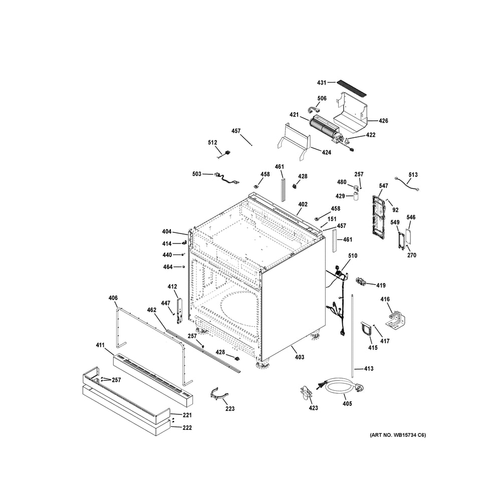 Body Parts Diagram and Parts List for ZHP304ETV2SS  General Electric Wall Oven