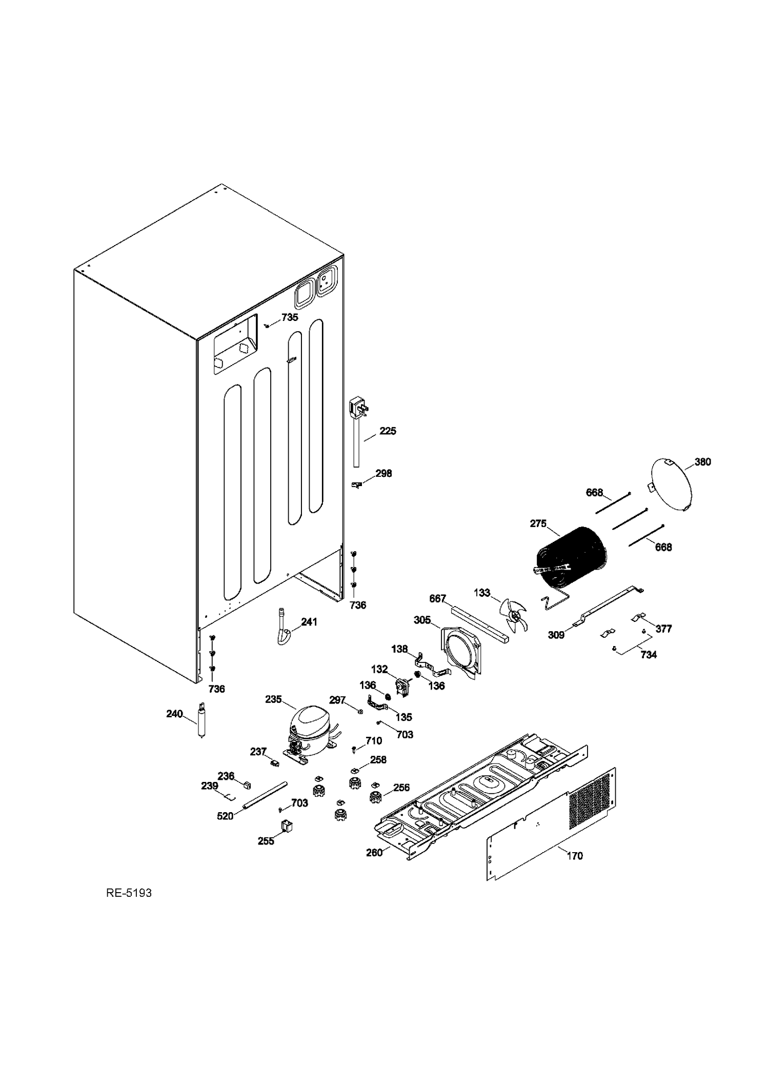 SEALED SYSTEM & MOTHERBOARD Diagram and Parts List for GTR22KSSCRSS  General Electric Refrigerator